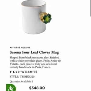 Astier de Villatte 'Serena Four Leaf Clover' Mug
